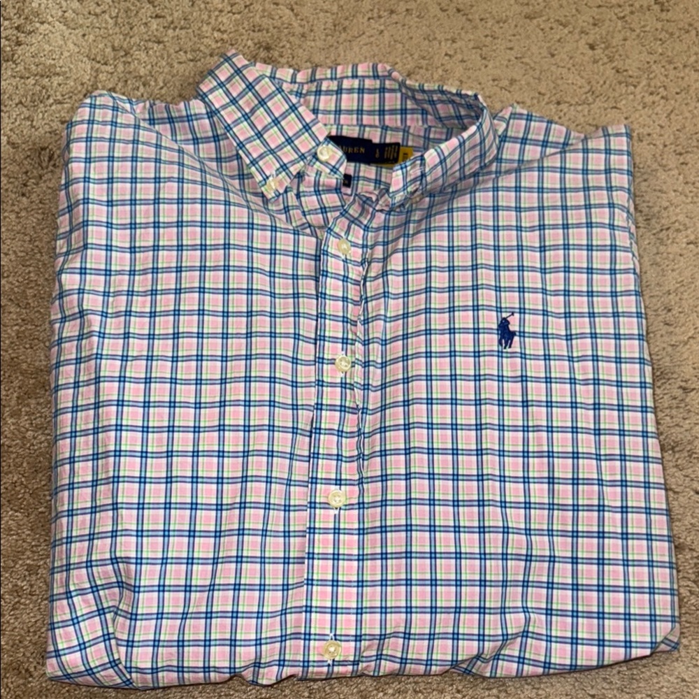 Polo Ralph Lauren Blue and Pink Checkered Shirt